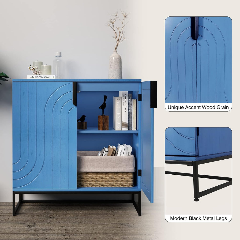 Sideboard Buffet Cabinet with Storage, Modern Accent Cabinet Adjustable Shelves Wooden Storage Cabinets , Coffee Bar