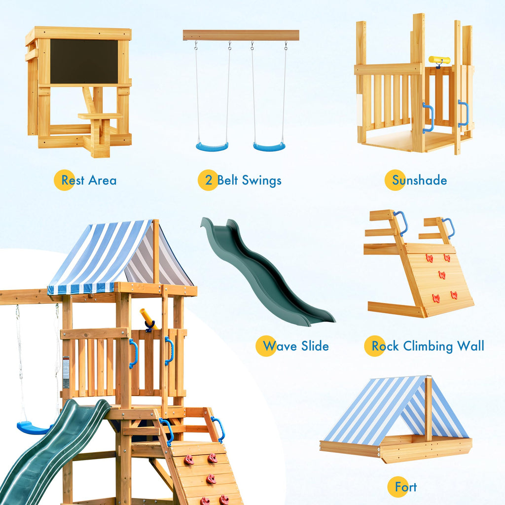 Swing Sets for Backyard, Wooden Swing Set