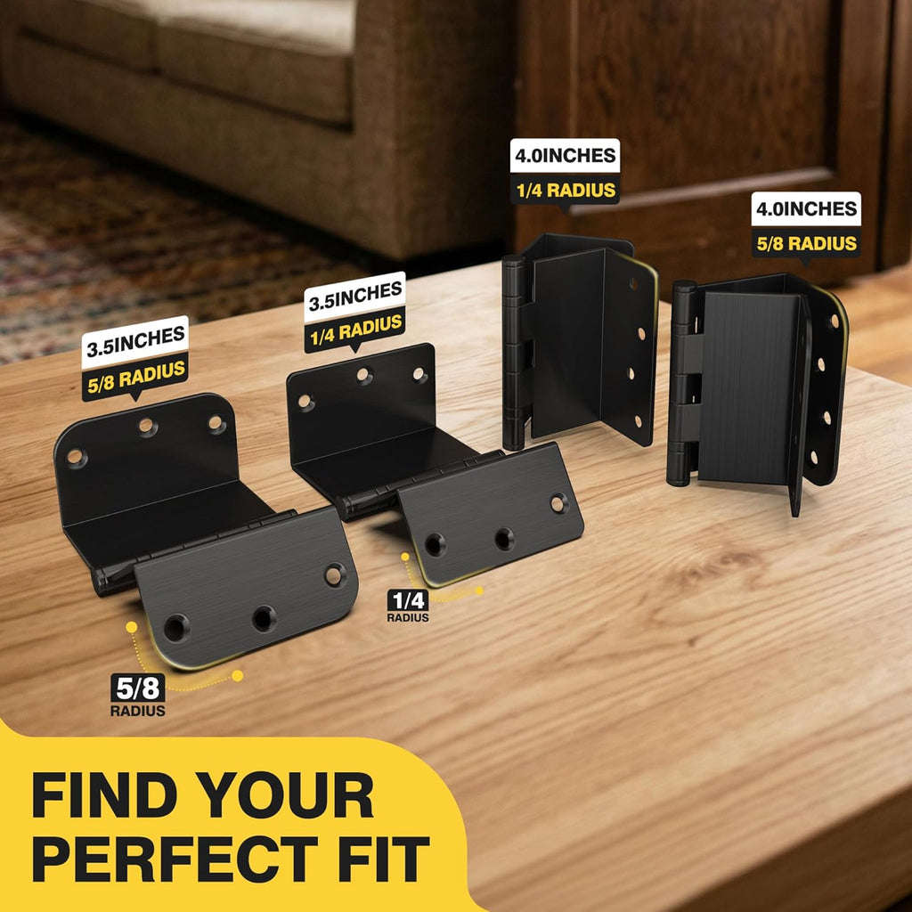 Offset Hinges, 3.5 Inches Swing Door Hinges, 5/8" Radius Corner Ball Bearing Door Hinges, 2 Inches Widen Doorway