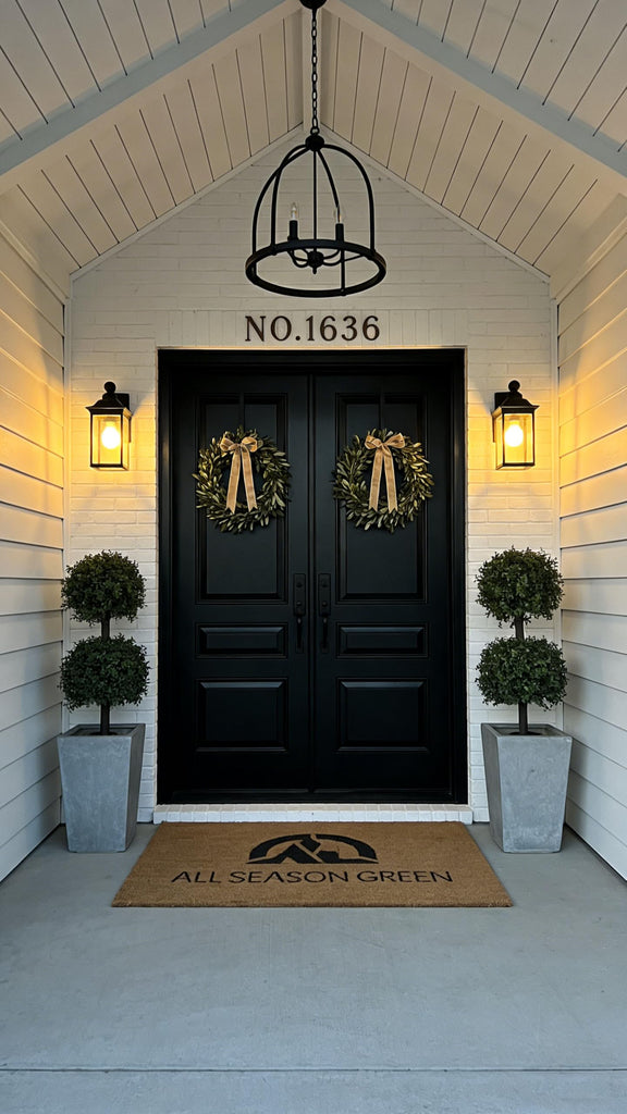 3ft Topiary Trees Artificial Outdoor Double Ball Shape Boxwood Topiary UV Resistant, Front Porch Decor Set of 2