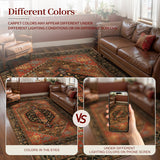 2x10ft Runner Rug, Long Hallway Rug Vintage Kitchen Thin Washable Carpet for Entrance Bedroom Bedsid