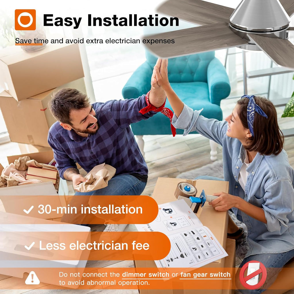 Ceiling Fans with Lights, 32 inch Low Profile Ceiling Fan with Light and Remote Control, Flush Mount, Reversible, 3CCT, Dimmable, Quiet, Nickel Small Ceiling Fan for Bedroom Indoor/Outdoor Use