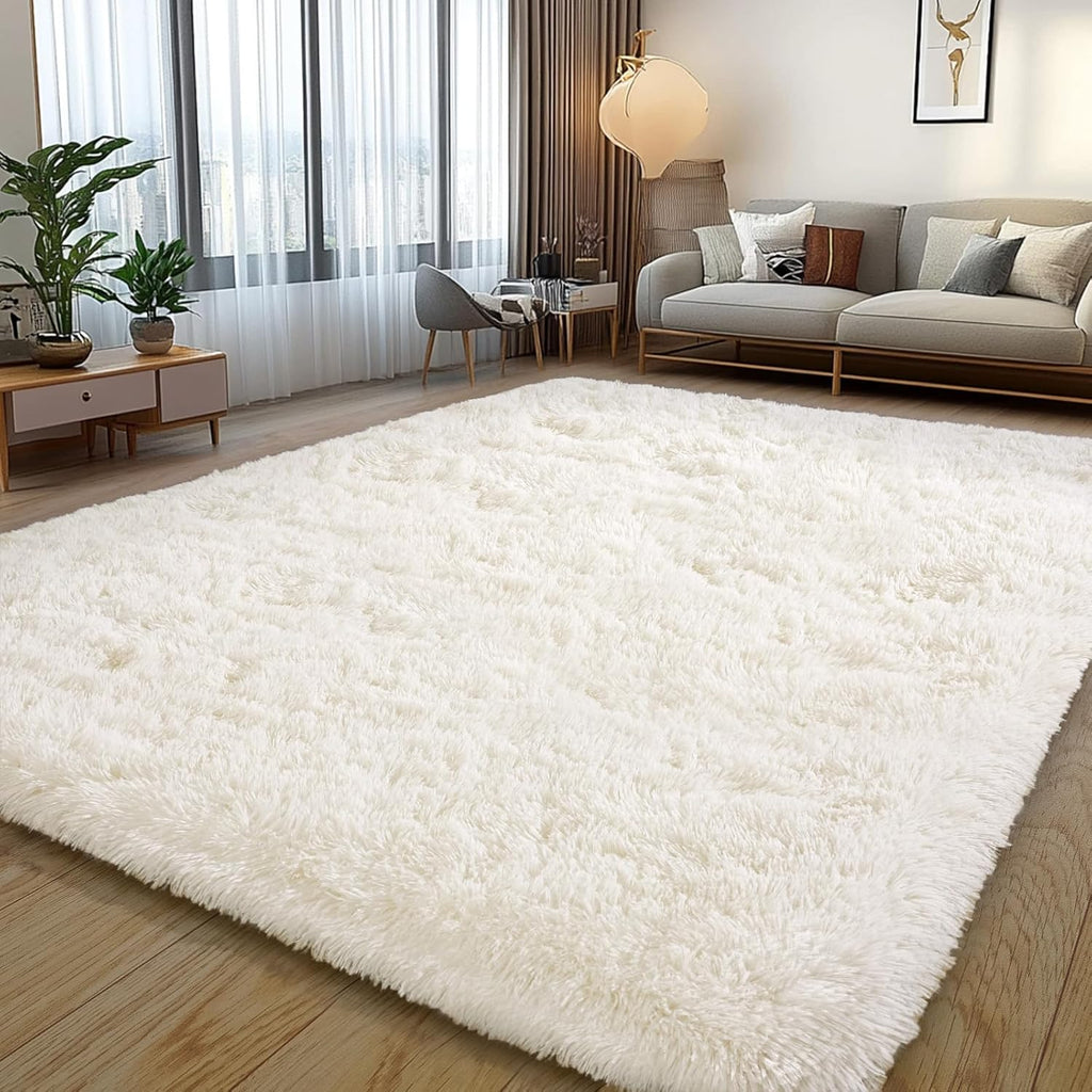 Cream White Plush Rug