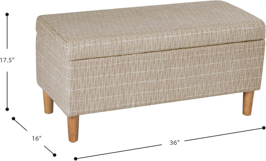 Malmo 36" Storage Bench - Tan Geometric Pattern