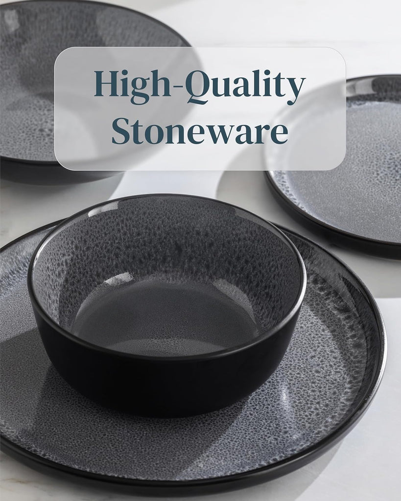 Stoneware dinnerware set 8 persons 32 pcs - Dishwasher, microwave and scratch resistant