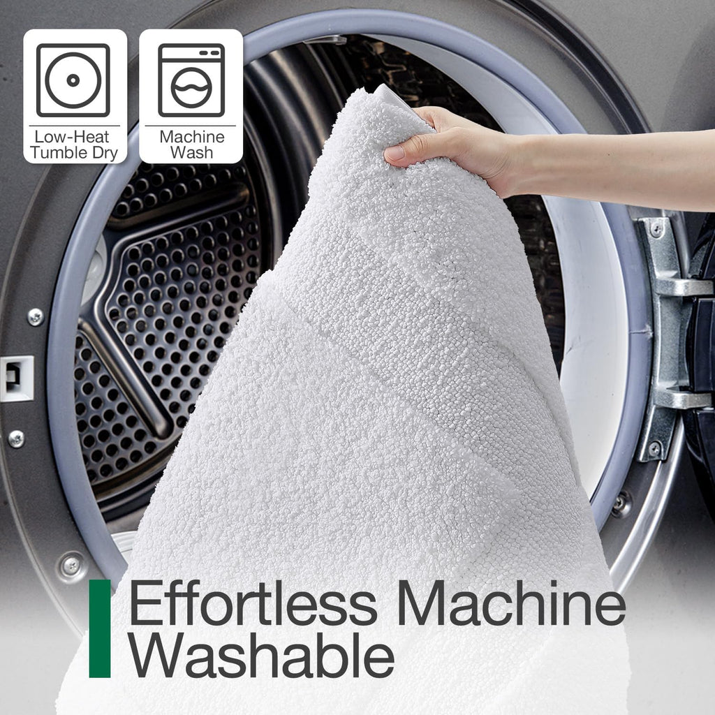 Ultra Soft Bathroom Rugs Absorbent, Non Slip Bath Mat 24x36, White | Machine Washable with Rubber Backing, Quick Dry