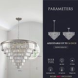 Nickle Crystal Chandelier Modern Chandeliers Lighting Pendant Ceiling Light Fixture 7-Tier for Dining Living Room Kitchen W39 A107-B09J8M66QZ