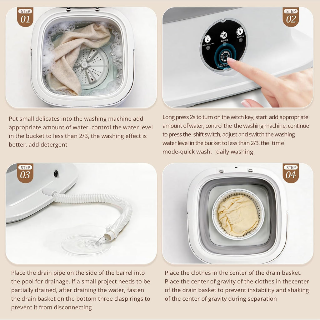 Portable Washing Machine, Mini Washer, 18L Upgraded with Spin Basket, Foldable Design Ideal for Apartment, portable