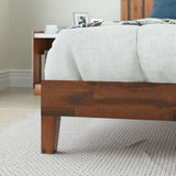 Vivek Deluxe Wood Platform Bed Frame with Headboard, Wood Slat Support, No Box Spring Needed, Easy Assembly, Full