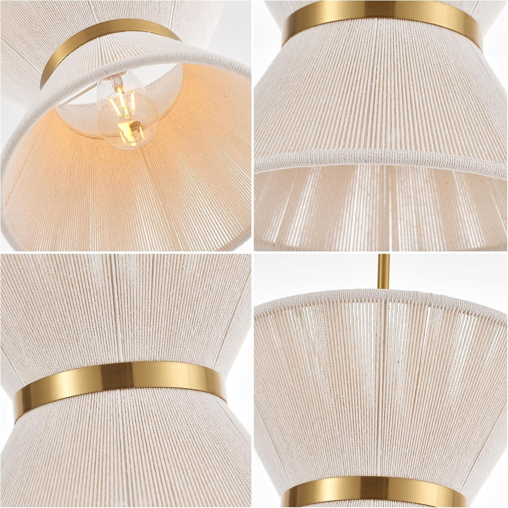 Hand Woven Boho Pendant Light Coastal Mini Modern Chandelier Adjustable Transitional Minimalist Pendant Lighting