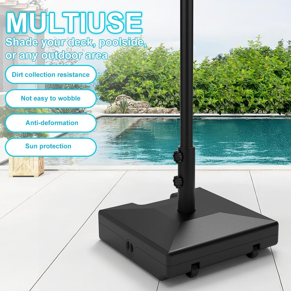 Umbrella Base with Wheels and Handle, Heavy Duty Umbrella Stand Base 120lbs
