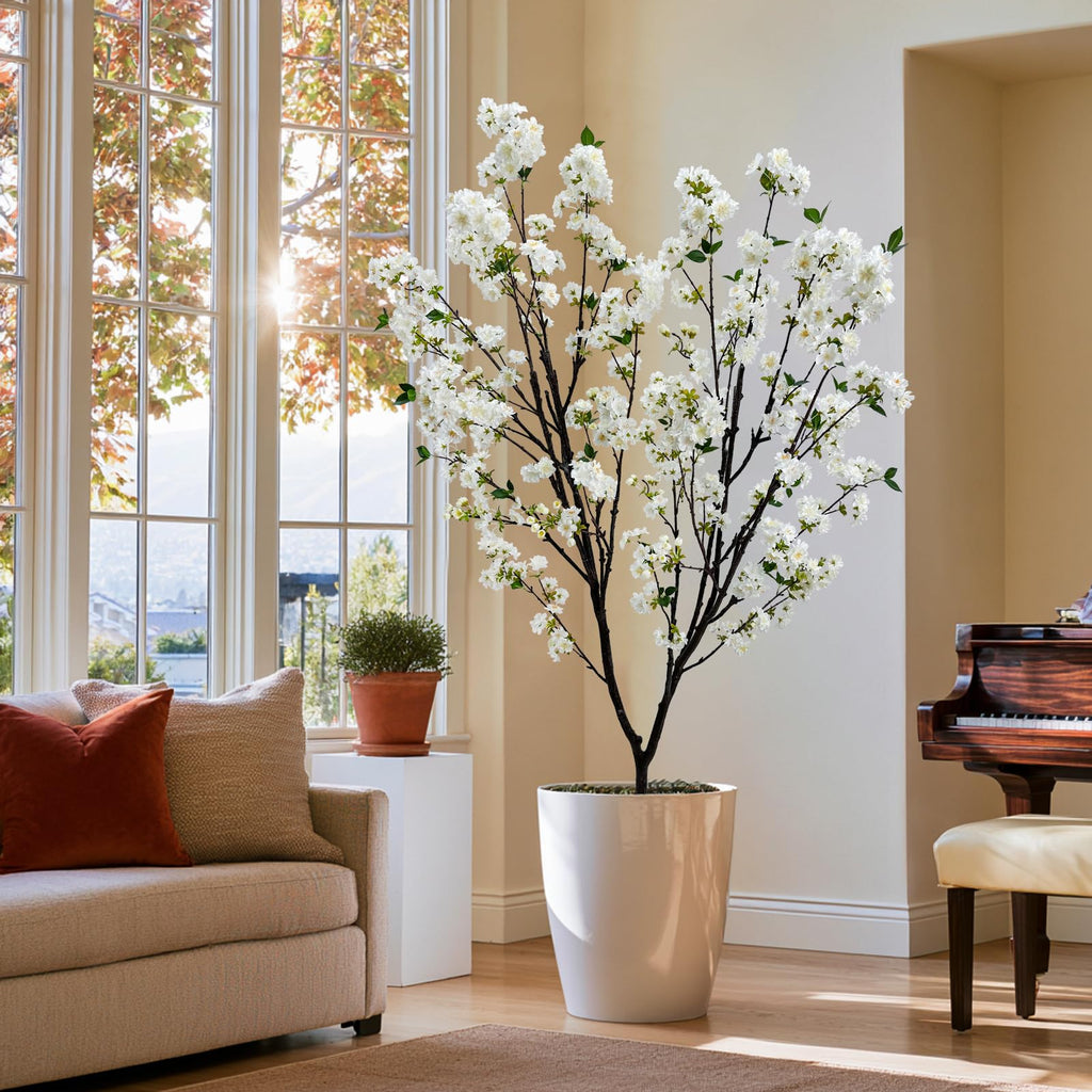 Artificial White Cherry Blossom Tree 6ft