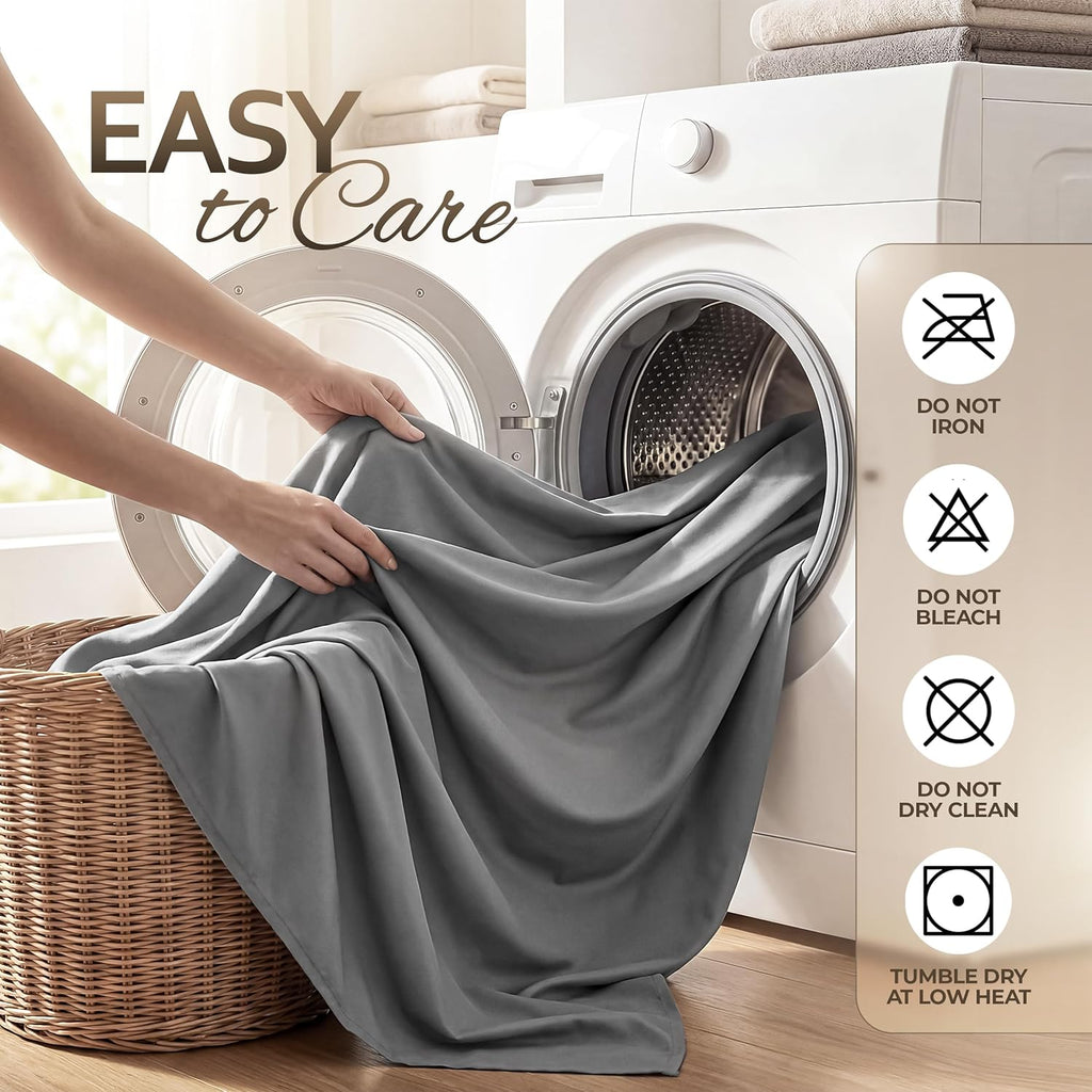 4 Piece Sheet Set, Extra Soft Cooling & Breathable Microfiber, Includes 1 Flat Sheet, 1 Fitted Sheet & 2