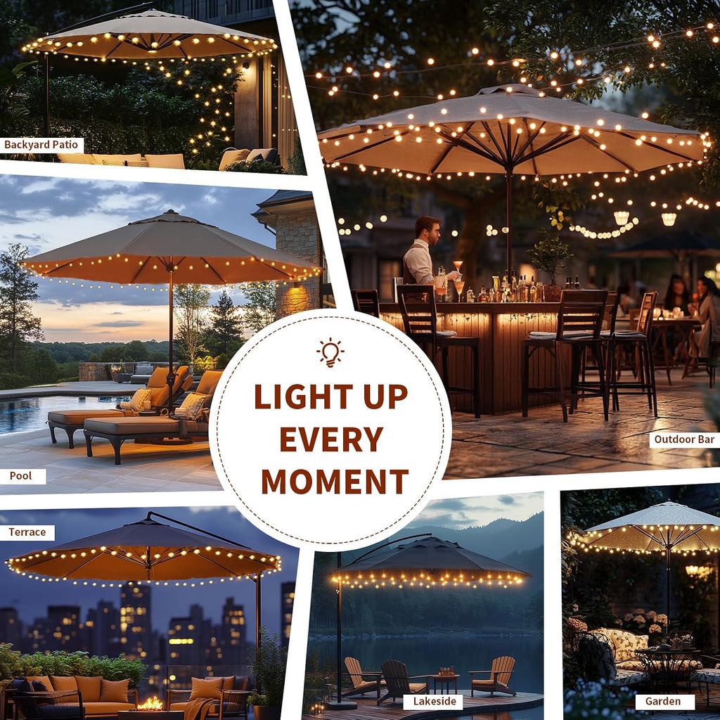 LED String Lights Umbrella - 60 Shatterproof Globe Waterproof Lights