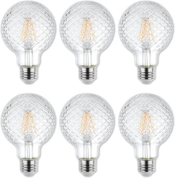 5268000 5.5 Watt (40 Watt Equivalent) Cut Glass G25 Dimmable Clear Filament LED Light Bulb, Medium Base