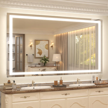 68x48 LED Lighted Bathroom Mirror for Vanity Wall