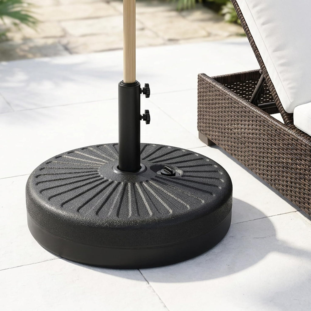 20" 50 lbs Fillable Heavy Duty Umbrella Base, Stable Outdoor Stand, Durable Holder and Poolside Parasols, Black