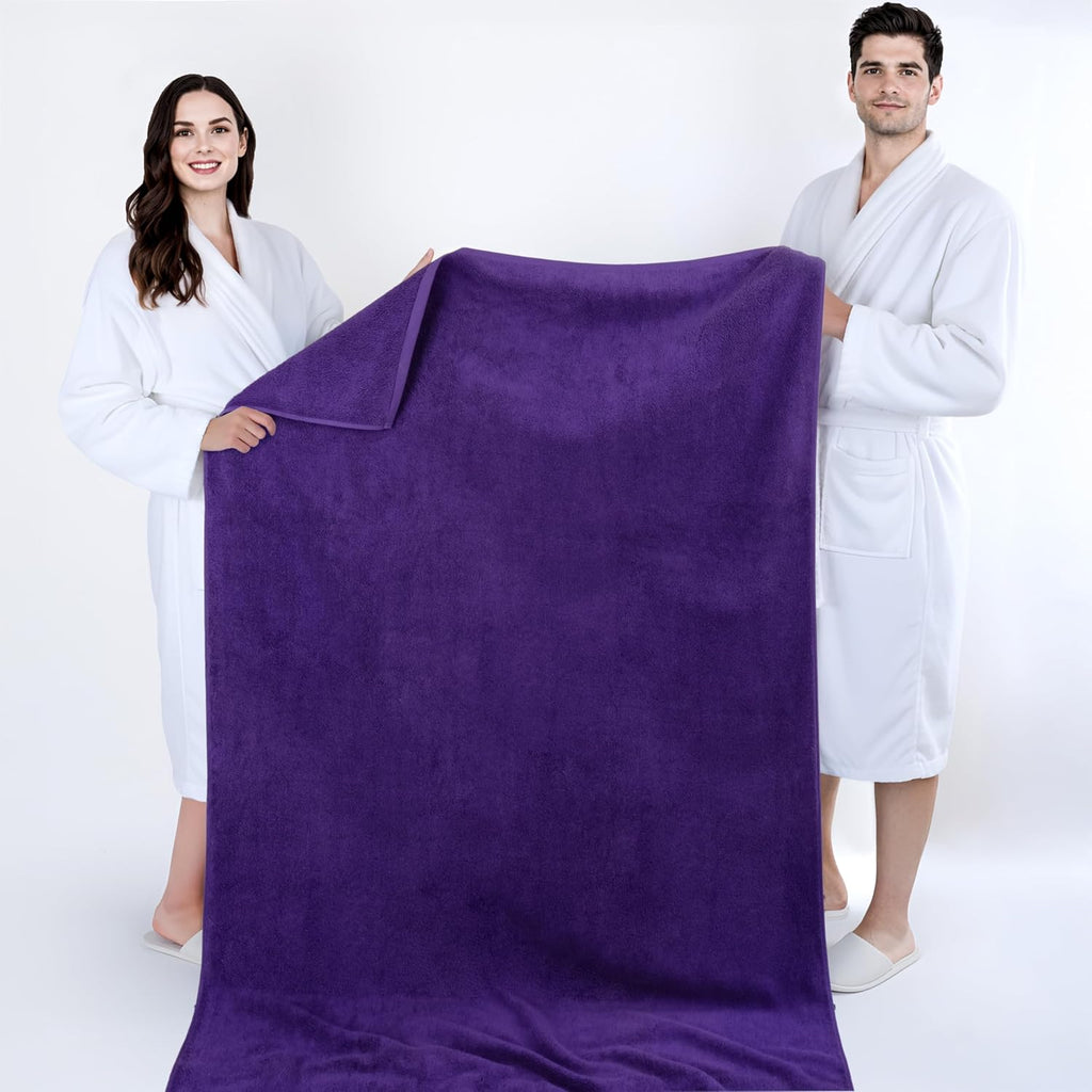 100% Cotton 40x80 Oversized Bath Sheet, Extra Large Turkish Bath Towels , Purple Bathsheet