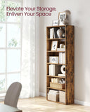 Bookshelf, 6-Tier Bookcase, Book Shelf, Open Storage Shelf, 9.4 x 23.6 x 63.3 Inches, Dinning Room