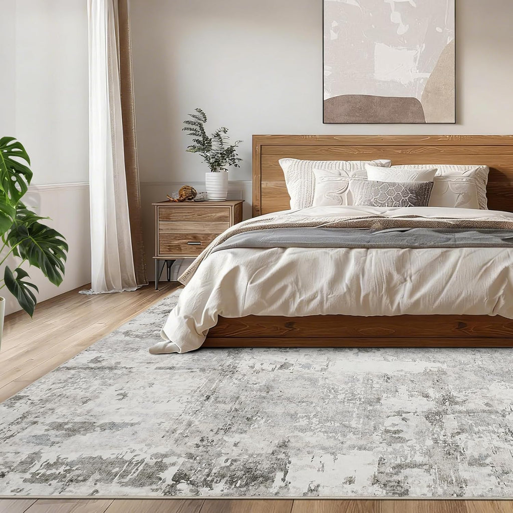 Abstract Area Rug, Washable Soft Low Pile Non Slip Accent Rug for Living Room, Bedroom, Dining Room, Modern