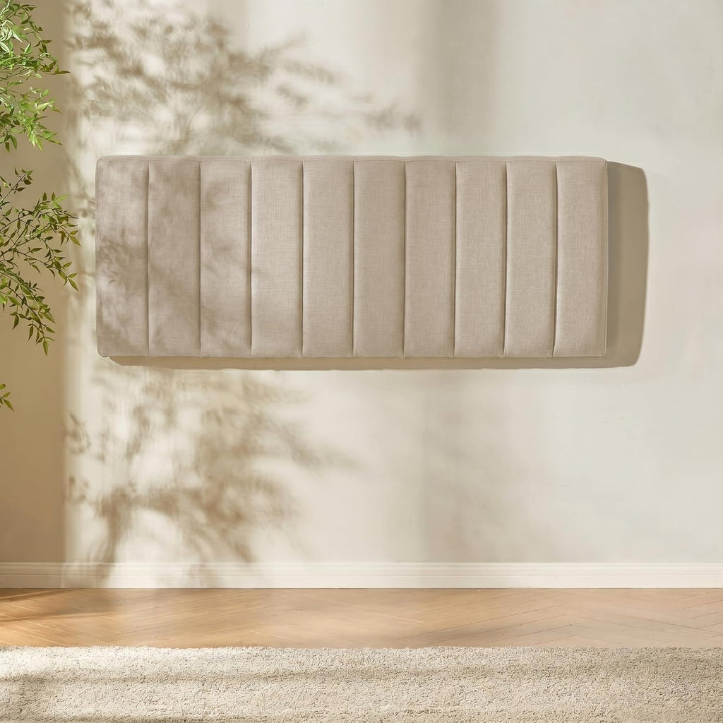 Upholstered Queen Headboard - Easy Assemble Channel Stitched Headboard Queen - Wall Mounted Headboards with 3D