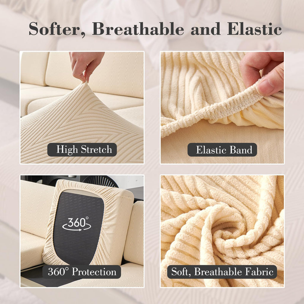 Couch Cushion Covers for Sectional Sofa, Wear Resistant Stretch Sofa Slipcovers for Chair Sofa Cushion Furniture