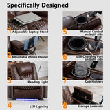 Power Zero Gravity Recliner Chair for Adults Breathable Leather Electric Recliners Adjustable Home Theater Seating