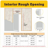 Prehung Door, 6-Panel Hollow Core Door Slab with Door Jamb Hardware Kit & Black Door Lever, 24" x 80" Interior Door