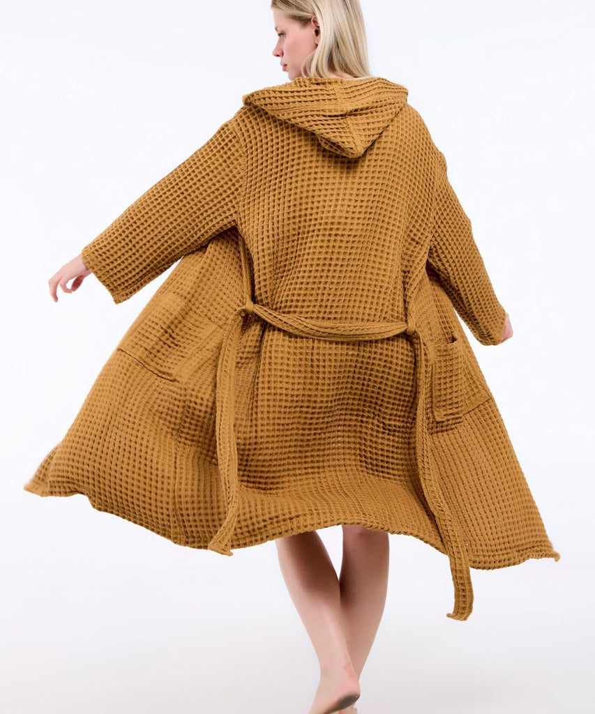 100% Turkish Cotton Waffle Bathrobe for Women