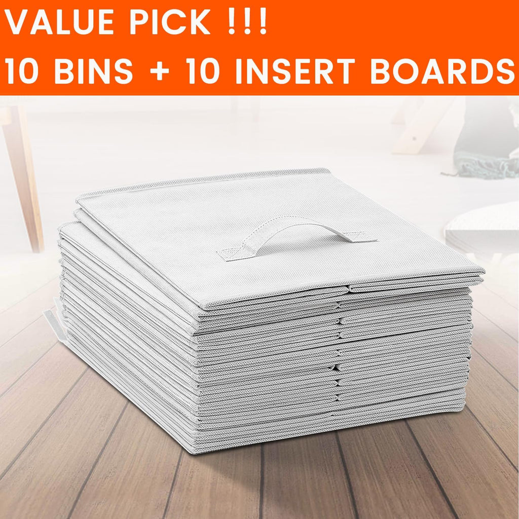 Storage Cubes, 11 Inch Cube Storage Bins for Shelves Closet Nursery Bedroom - 10 Pack Collapsible Baskets with