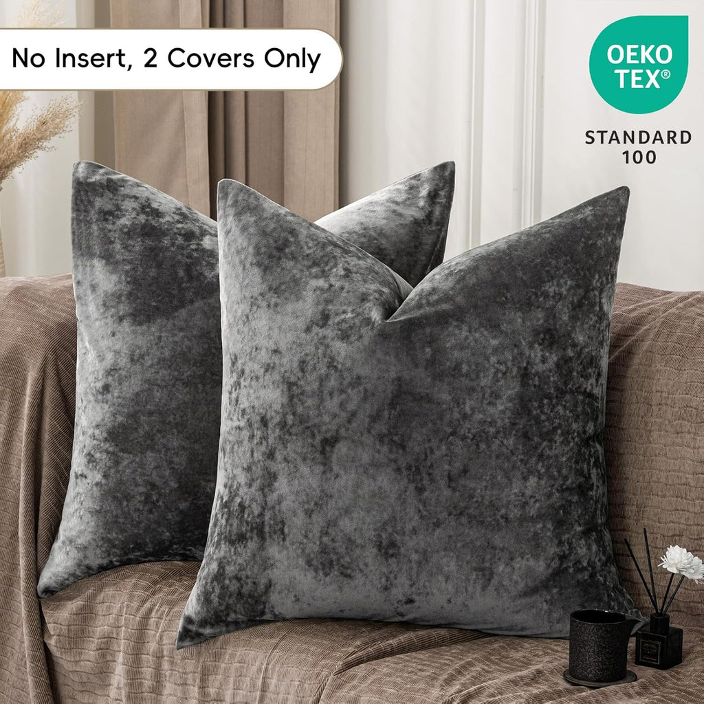 Truly Velvet Euro Sham, 26"x 26",No Insert, 2 Pack Color Gradient Euro Throw Pillow Covers, Ultra Soft Cozy Pillow