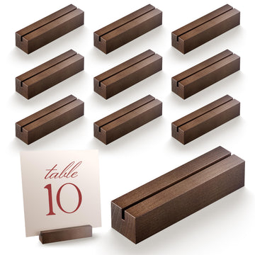 10PCS Oak Wood Place Card Holder for Acrylic Signs, Table Number