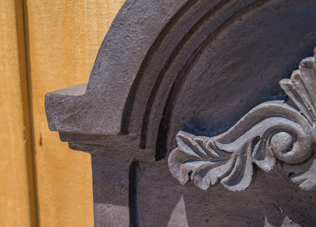 San Pablo Wall Fountain with Bronze Finish, Classic Style, 35" Height, 9" Width, 19.5" Depth
