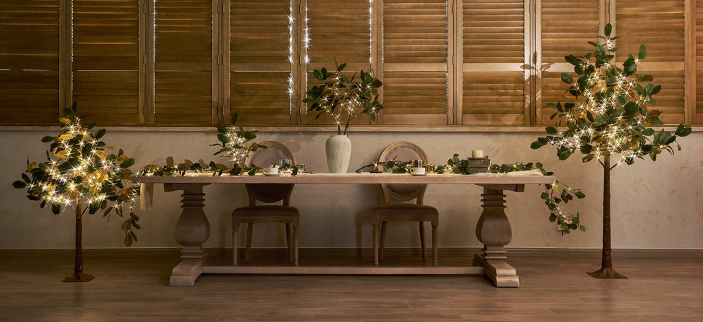 Lighted Magnolia Branches with Timer 32IN Battery Operated or USB Plug in, Faux Greenery Willow Branch with Lights 60