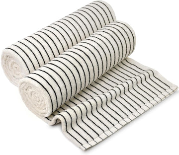 & Cream Striped Bath Sheets Set of 2, Extra Large Bath Towels | Cotton Bath Towel Oversized , Beach & Pool, 35" x 70"