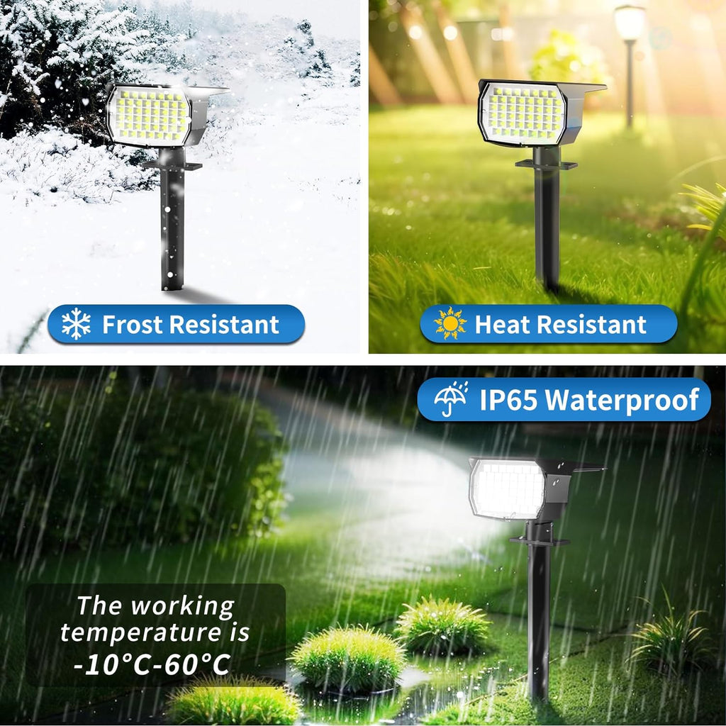 Solar Spot Lights Outdoor 10 Pack, [46 LED/3 Modes] Solar Landscape Spotlights Waterproof, 2-in-1 Auto On/Off Solar