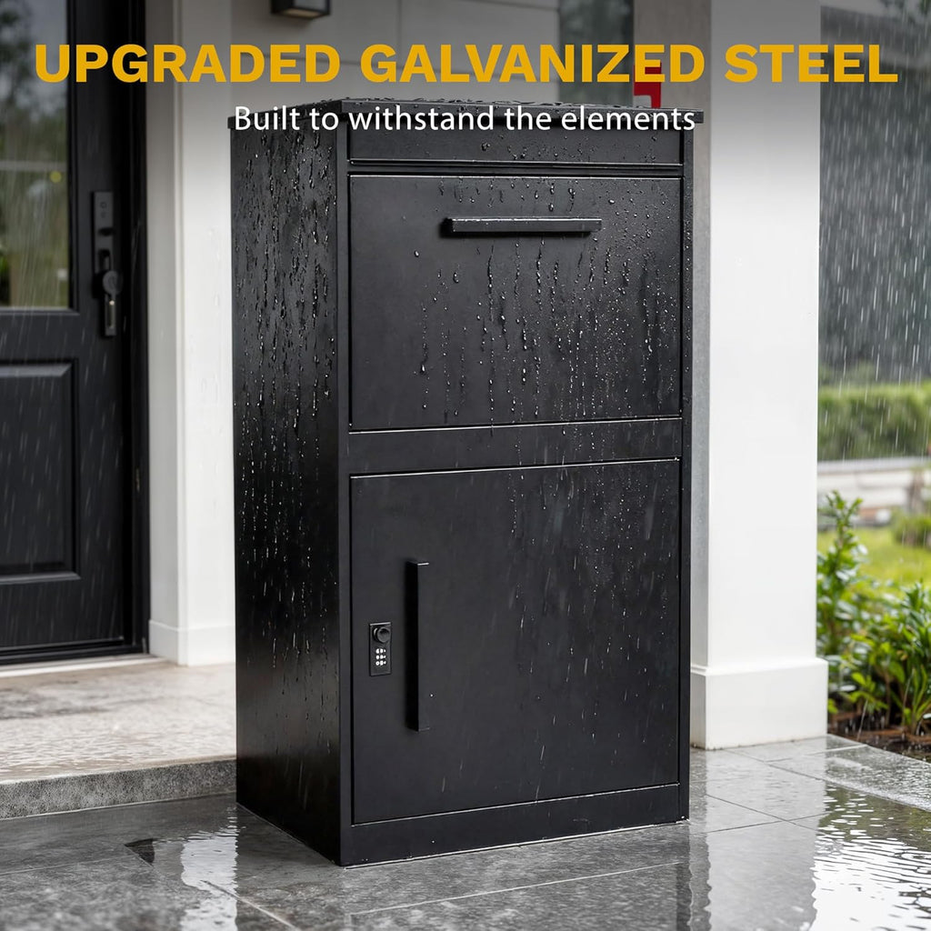 35" H Large Package Delivery Box with Password Lock, Mail Slot