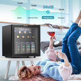 48 Can Beverage Refrigerator cooler-Mini Fridge Glass Door for Beer Drinks Wines