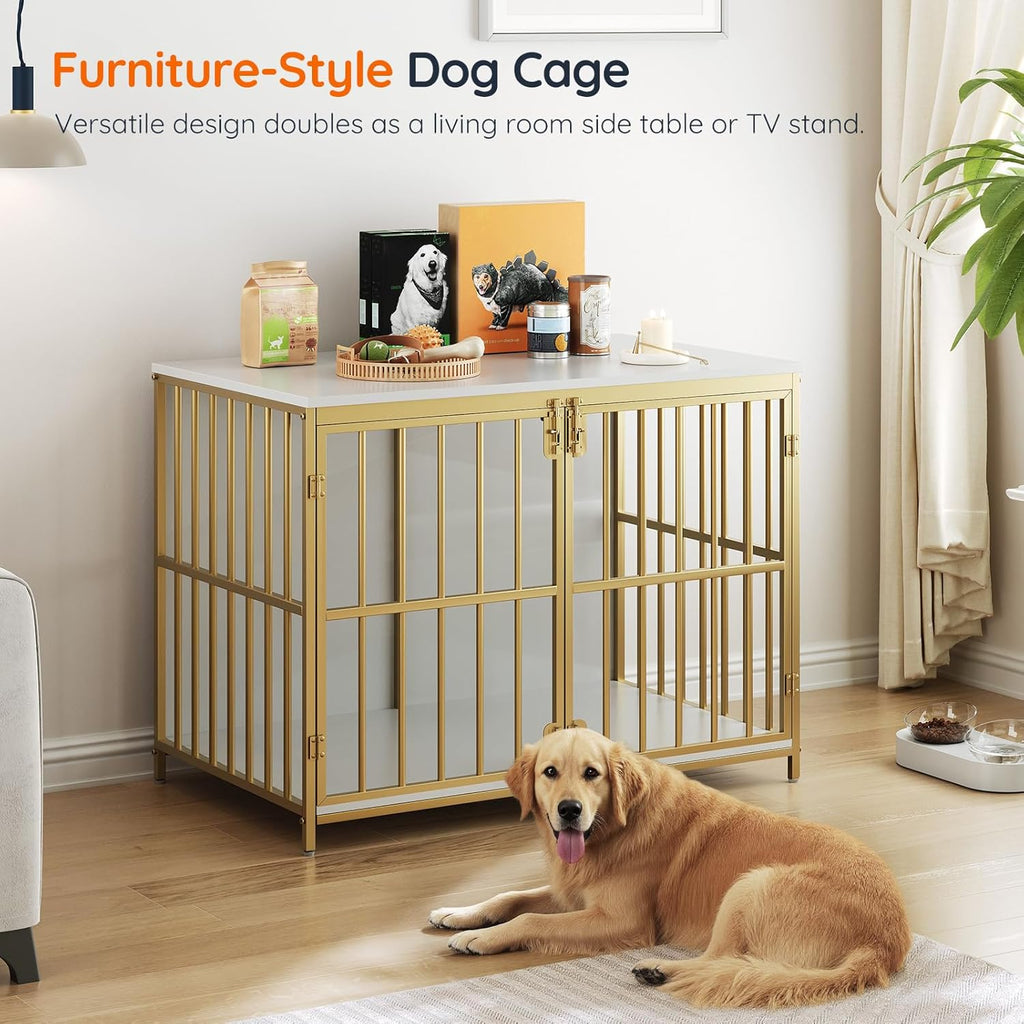 38.6" Dog Crate Furniture, Wooden Dog Kennel Indoor, Heavy Duty Dog Cage for Small/Medium Dog