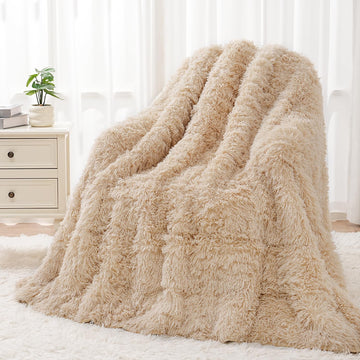Weighted Blanket for Adult 48"x72" 15lbs Soft Long Plush Twin Khaki