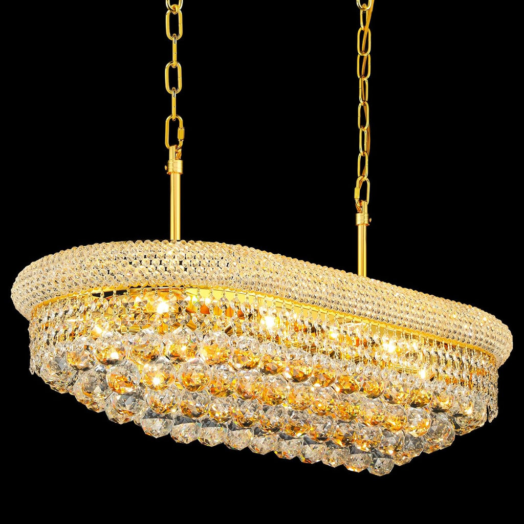 Crystal Chandeliers for Dining Room Light Fixtures Over Table_Modern Crystal Chandeliers for Kitchen Island_9 Lights Empire Style Gold Luxury Lighting Fixtures for Living Room Bar A108-B0DCFYCXS8