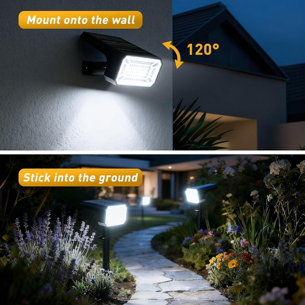 800Lumens Solar Spot Lights Outdoor, 8 Pack Solar Landscape Lights, 100 LEDs, 4 Lighting Modes, IP65 Waterproof