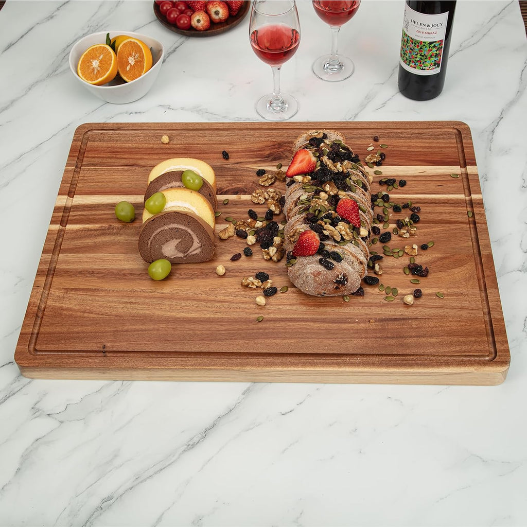 24 x 18 In Acacia Cutting Board , XXL Extra Large Charcuterie Cheese Platter Serving Tray, Food Prep and Serving