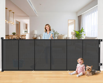 120 Inch Retractable Baby Gates, 41 Inch Extra Tall Retractable Gate