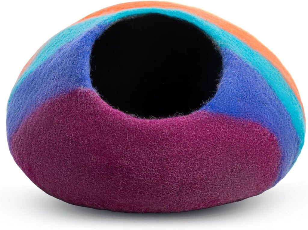 Premium Felt Cat Cave Bed - Wool Kitty Beds Handcrafted Kitten Caves Bed for Indoor Cats