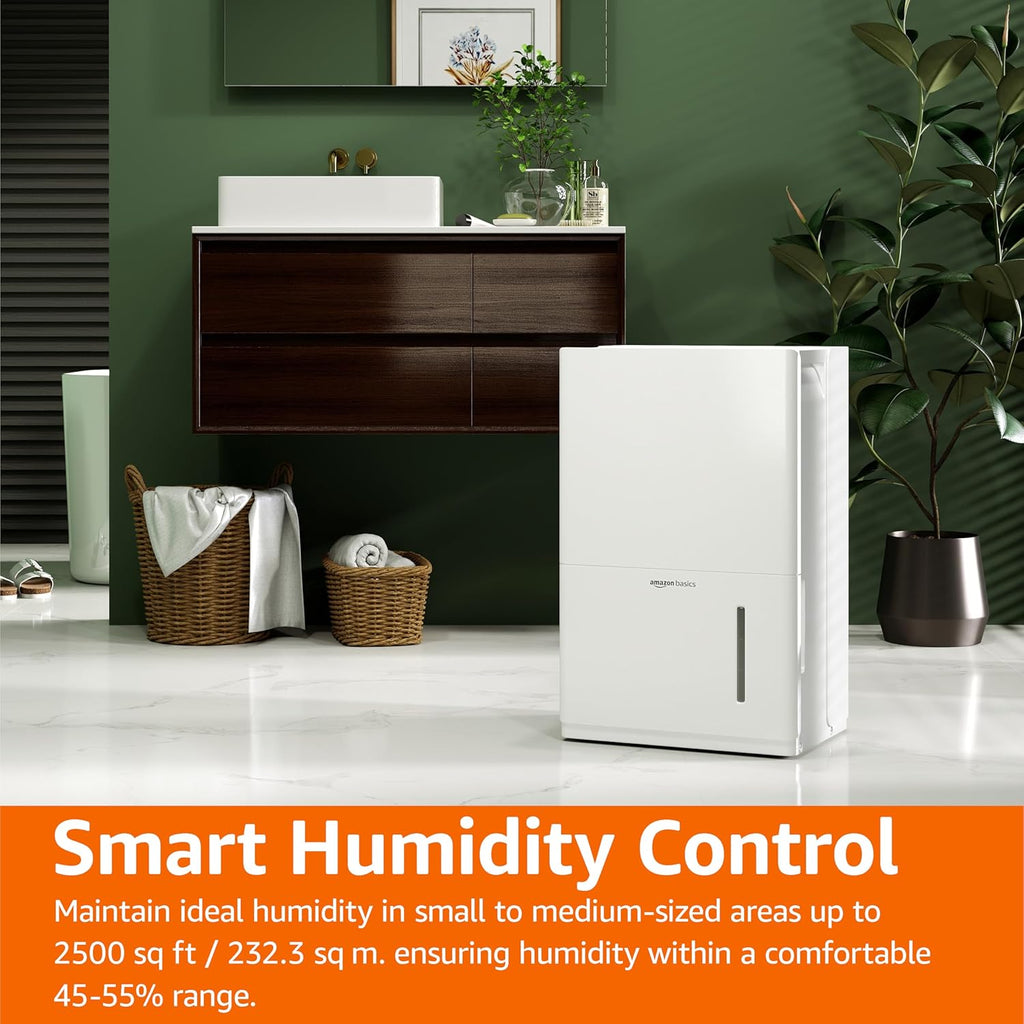 35-Pint Large Dehumidifier for Home, Humidity Control, Auto-Defrost, Timer, Overflow Protection