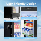 6 Cu.Ft Commercial Refrigerators, Display Fridge with Double-Tempered Glass Door