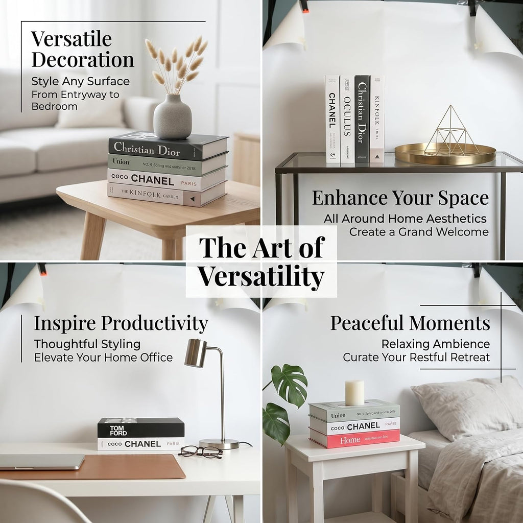 9 Pcs Decorative Books Aesthetic Chic Faux Book Set for Room Décor,Modern Home Decor Coffee Table Decor