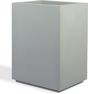Cozumel Modern Outdoor/Indoor Column Planter - 23" x 18" x 30" H - Lightweight Weather Resistant Stone-Look Resin