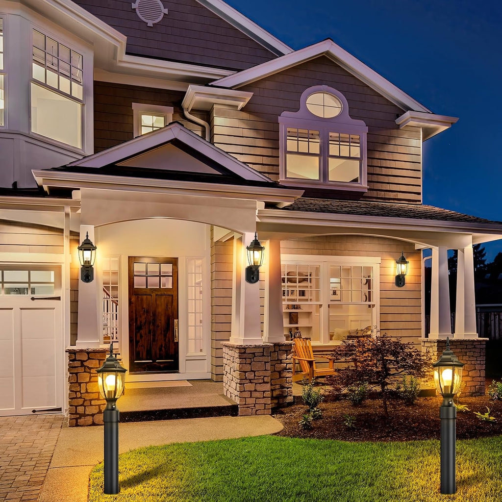 Dusk to Dawn Outdoor Post Lights, Waterproof Aluminum Lamp Post Light Fixture